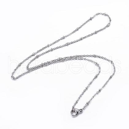 Tarnish Resistant 304 Stainless Steel Cable Chain Necklaces NJEW-P147-06P-1
