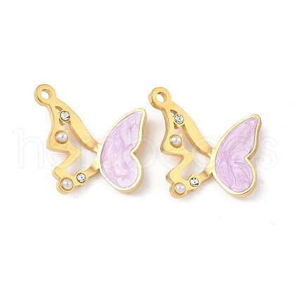 304 Stainless Steel Enamel Pendants STAS-U057-08G-01-1