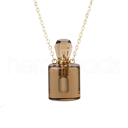 Natural Tiger Eye Perfume Bottle Pendant Necklace PW-WG2A891-34-1