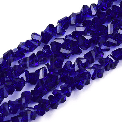 Electroplate Transparent Glass Beads Strands GLAA-N021-4mm-02-1