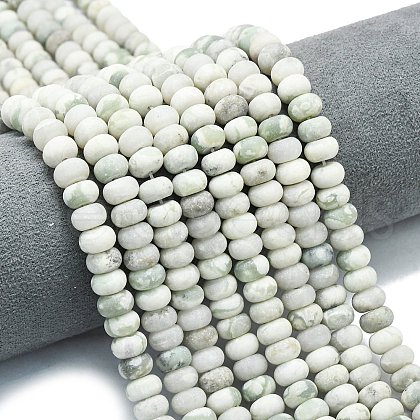 Natural Peace Jade Beads Strands G-P575-A25-8x5mm-1