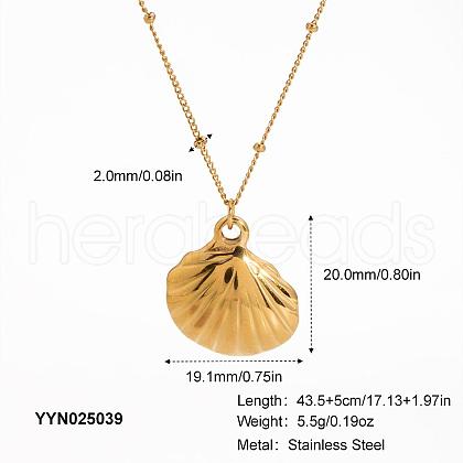 Summer Shell Shape Stainless Steel Pendant Necklaces ME5016-2-1