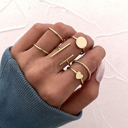 6Pcs Alloy Finger Rings WG8B2E7-04-1