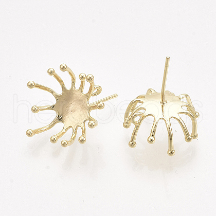 Brass Stud Earring Findings KK-T038-582G-NF-1