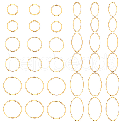 Unicraftale 36Pcs 6 Style 304 Stainless Steel Linking Rings STAS-UN0041-37-1