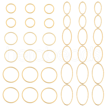 Unicraftale 36Pcs 6 Style 304 Stainless Steel Linking Rings STAS-UN0041-37-1