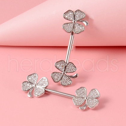 Brass Clear Cubic Zirconia Nipple Rings WG4338B-08-1