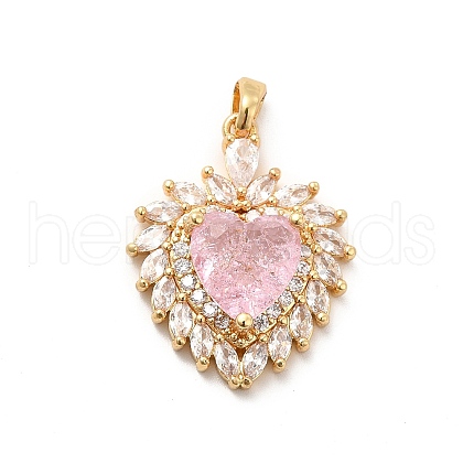 Brass Micro Pave Clear Cubic Zirconia Pendants KK-I695-014A-1