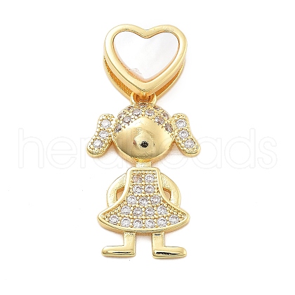 Real 18K Gold Plated Brass Micro Pave Cubic Zirconia Pendants KK-L209-100G-02-1