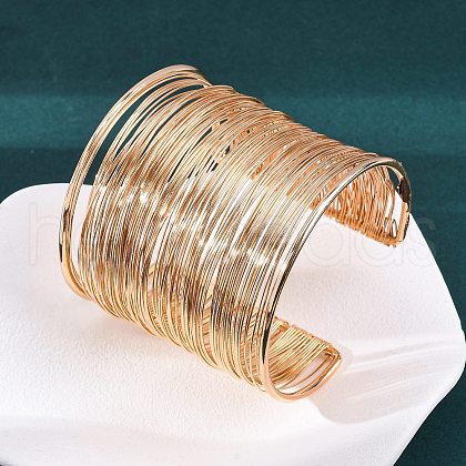 Iron Cuff Bangles BJEW-G741-05KCG-1