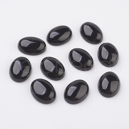 Natural Obsidian Flat Back Cabochons X-G-G741-30x40mm-20-1