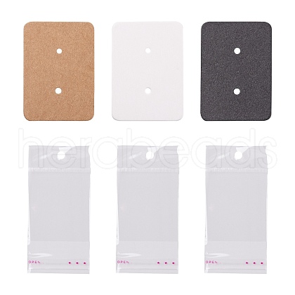 300Pcs 3 Colos Jewelry Earring Display Kraft Paper Price Tags DIY-LS0003-92-1