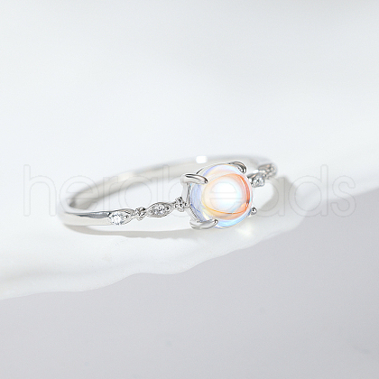 925 Sterling Silver Moonstone Finger Rings for Women HV9473-8-1