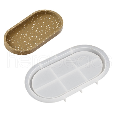 DIY Oval Storage Tray Silicone Molds DIY-B076-02B-1