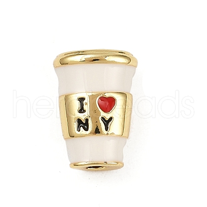 Brass Enamel Beads KK-S526-27G-1