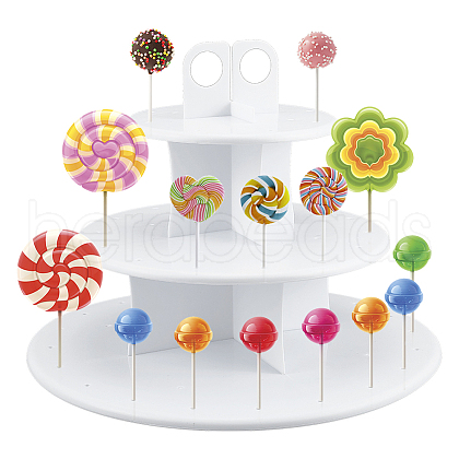3-Tier Assemblable Plastic Lollipop Display Stands ODIS-WH0027-036-1