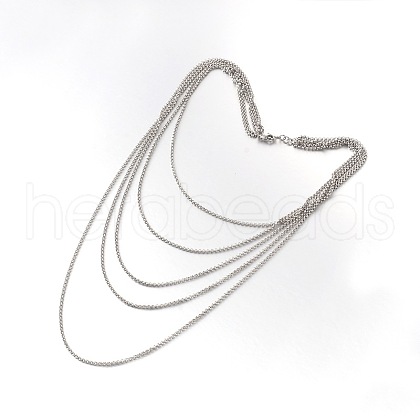 Tarnish Resistant 304 Stainless Steel Tiered Necklaces NJEW-JN01356-1
