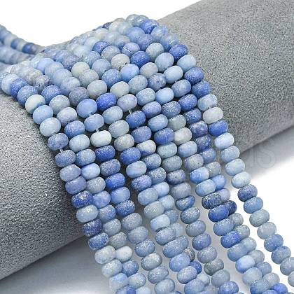Natural Blue Aventurine Beads Strands G-P575-A02-6x4mm-03-1