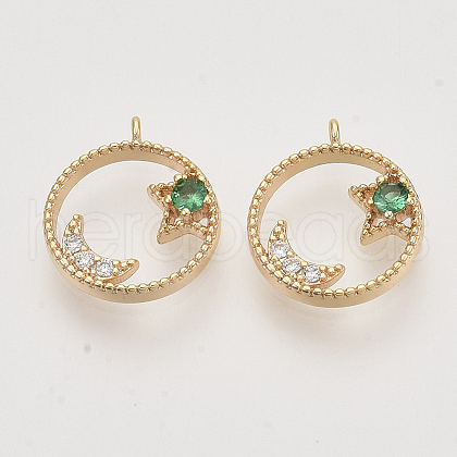 Brass Micro Pave Cubic Zirconia Charms KK-N216-28A-1