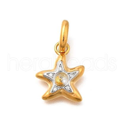 Brass Micro Pave Cubic Zirconia Pendants KK-S517-01A-G-1