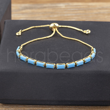 Brass Micro Pave Cubic Zirconia Slider Bracelets FS-WG49F5F-04-1