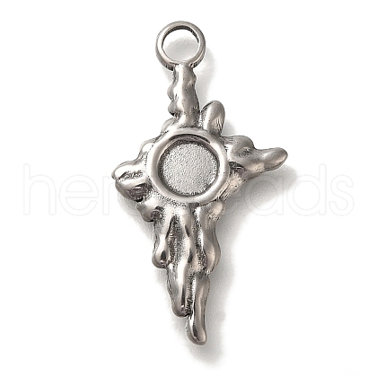 304 Stainless Steel Pendant Cabochon Settings STAS-H223-24AS-1