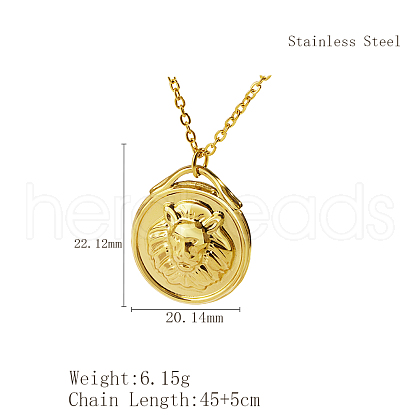 Stylish Stainless Steel Lion Pendant Necklaces for Women TW3912-2-1