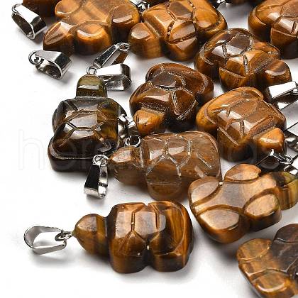 Natural Tiger Eye Pendants G-B127-06P-07-1