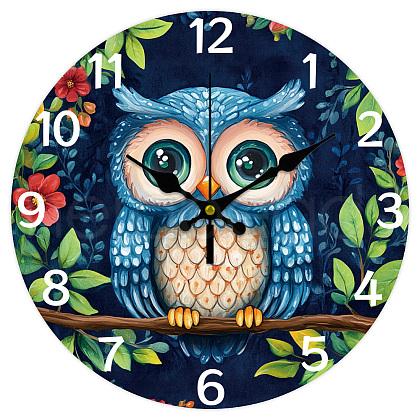 MDF Printed Wall Clock HJEW-WH0058-032-1