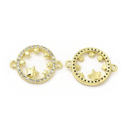 Brass Micro Pave Cubic Zirconia Links KK-E068-VB356-1