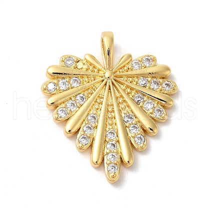 Rack Plating Brass Clear Cubic Zirconia Pendants X-KK-Z056-13G-1