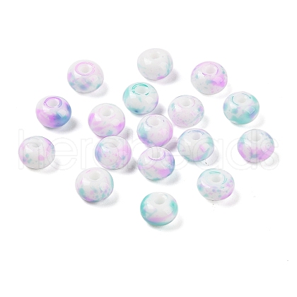 Opaque Spray Painted Glass Beads X1-GLAA-G118-01G-1