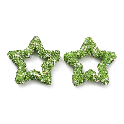 Star Shape Polymer Clay Rhinestone Beads CLAY-NH0001-06I-1