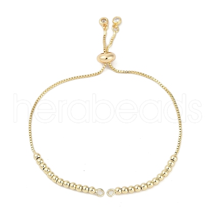 Rack Plating Brass Clear Cubic Zirconia Slider Bracelet Making KK-H509-01G-1