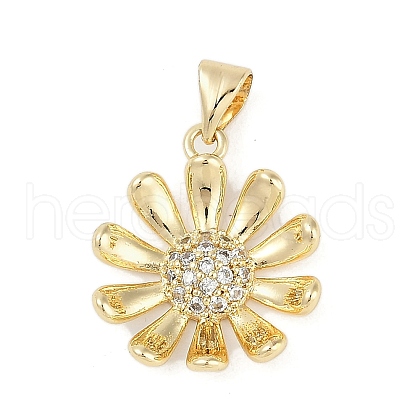 Rack Plating Brass Micro Pave Cubic Zirconia Pendants KK-H509-24G-1