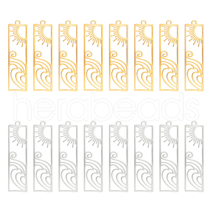 Unicraftale 8Pcs 2 Colors 201 Stainless Steel Pendants STAS-UN0044-21-1