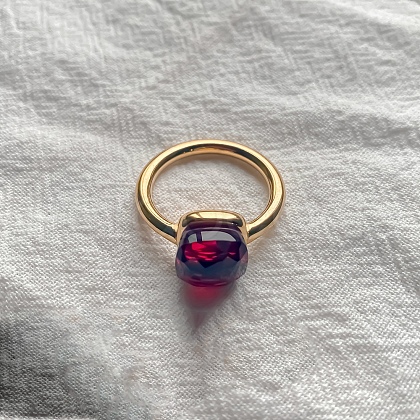 Square 304 Stainless Steel with Glass Finger Rings FS-WG8AAFA-01-1