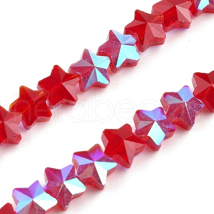 Electroplate Transparent Glass Beads Strands EGLA-U004-03A-HP07-1