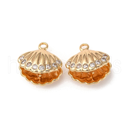 Brass Micro Pave Clear Cubic Zirconia Charms KK-Z112-32G-1