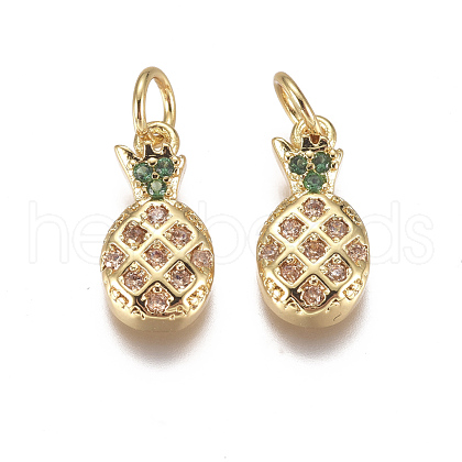 Brass Micro Pave Cubic Zirconia Charms ZIRC-I038-12G-1
