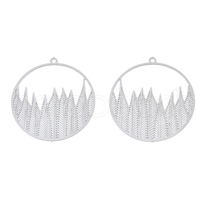 Non-Tarnish 201 Stainless Steel Filigree Pendants STAS-S118-052-1