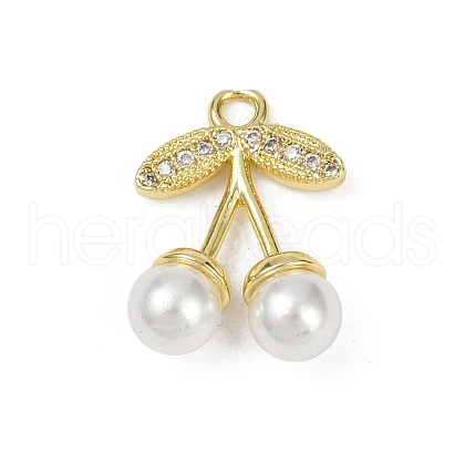Brass Micro Pave Clear Cubic Zirconia Pendants KK-M322-51G-1