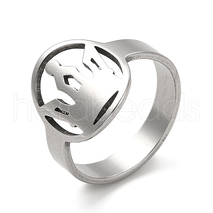 Non-Tarnish 201 Stainless Steel Finger Rings RJEW-G278-11P-1
