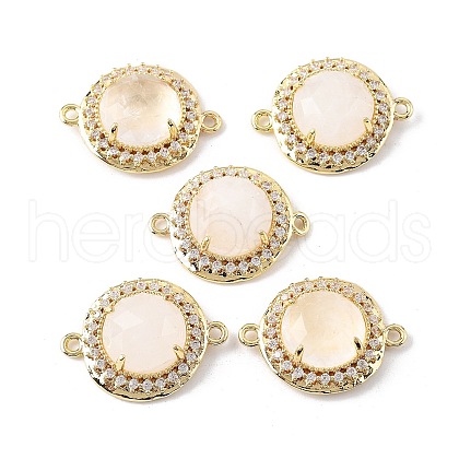 Natural Quartz Crystal Rock Crystal Faceted Connector Charms G-H323-03G-13-1