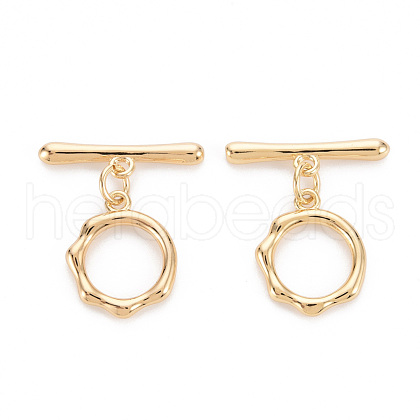 Brass Toggle Clasps KK-T062-200G-NF-1