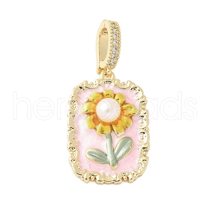 Brass Enamel Pendants KK-F886-01G-08-1