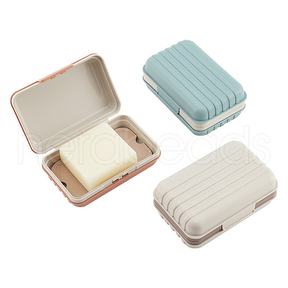 AHADERMAKER 3Pcs 3 Colors Portable Travel Plastic Soap Boxes AJEW-GA0005-73-1