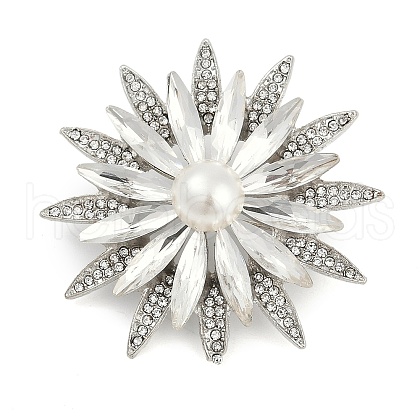 Sunflower Rhinestone Brooch Pins JEWB-A029-01S-01-1