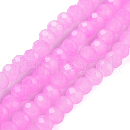 Baking Painted Imitation Jade Glass Bead Strands DGLA-A034-J6MM-A49-1