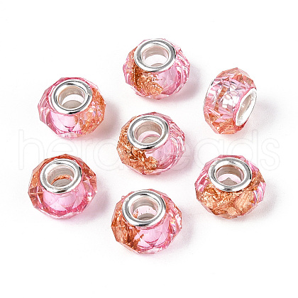 Transparent Resin Rondelle European Beads RESI-N044-01E-1